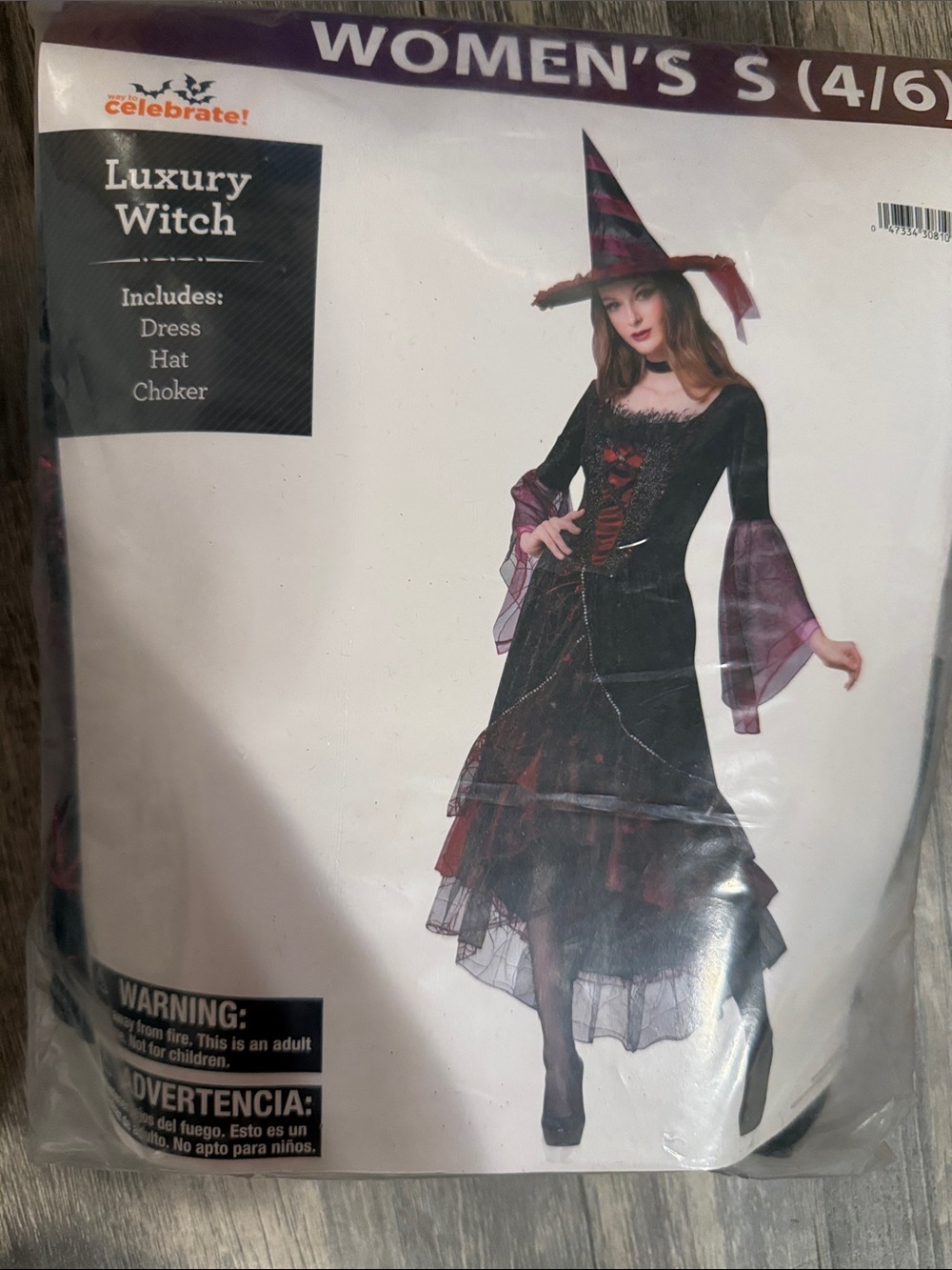Women's Luxury Witch Halloween Costume - Black and Purple